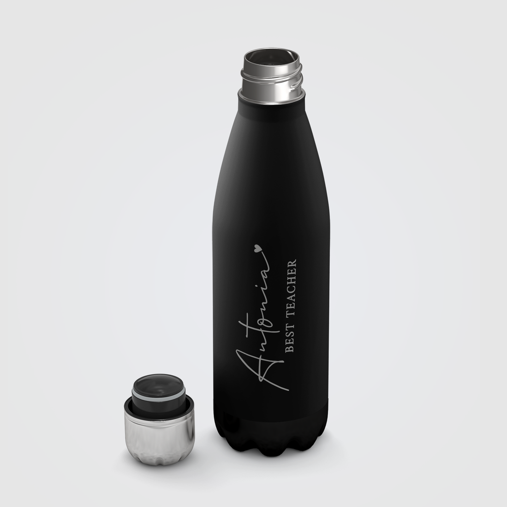 Engraved Black Bowling Bottle 500ml
