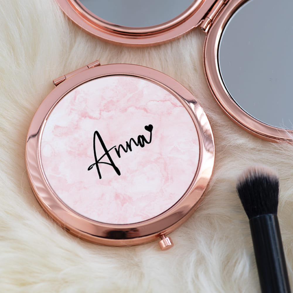 Pink Marble - Compact Mirror