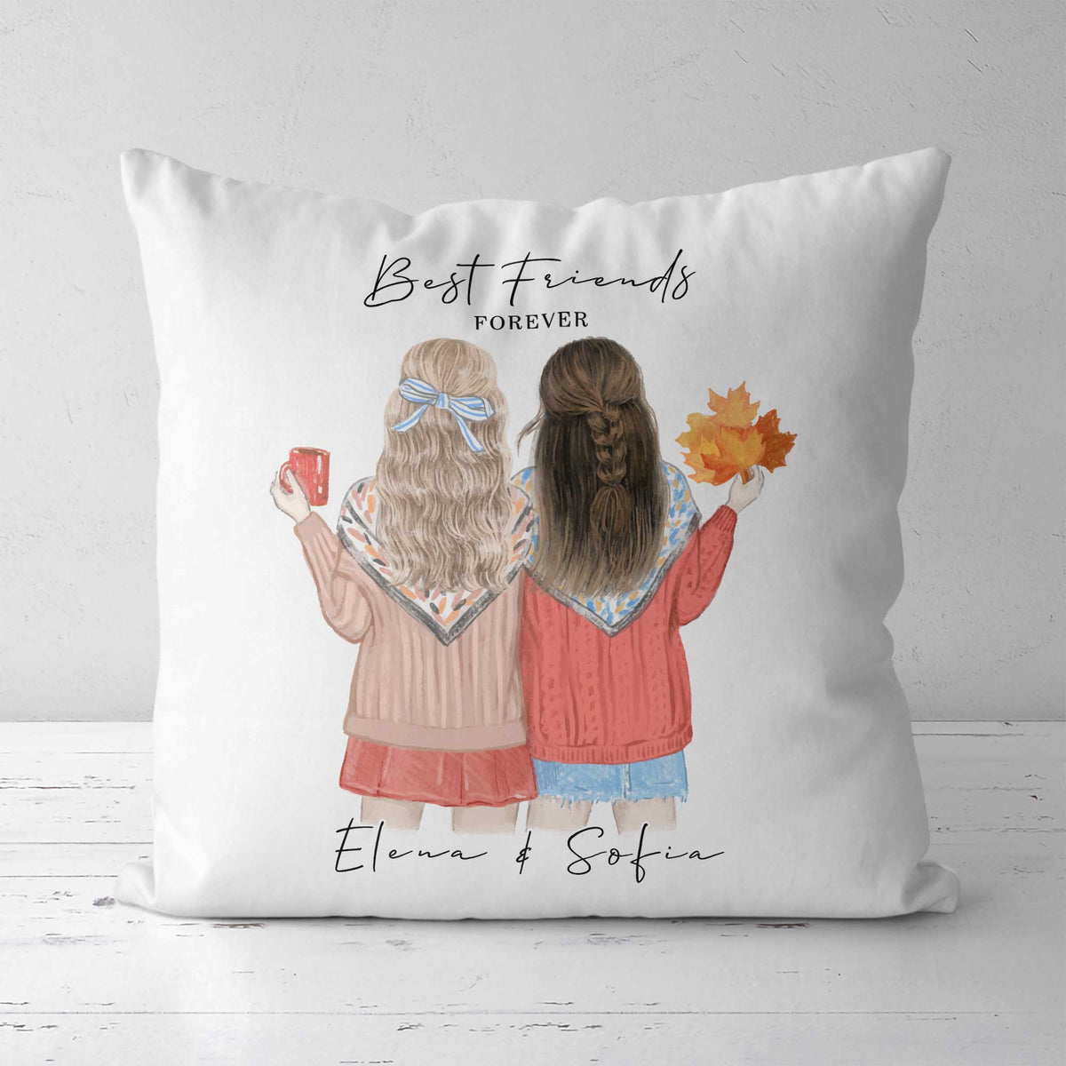 Best Friends - White Pillow - GOTShirts