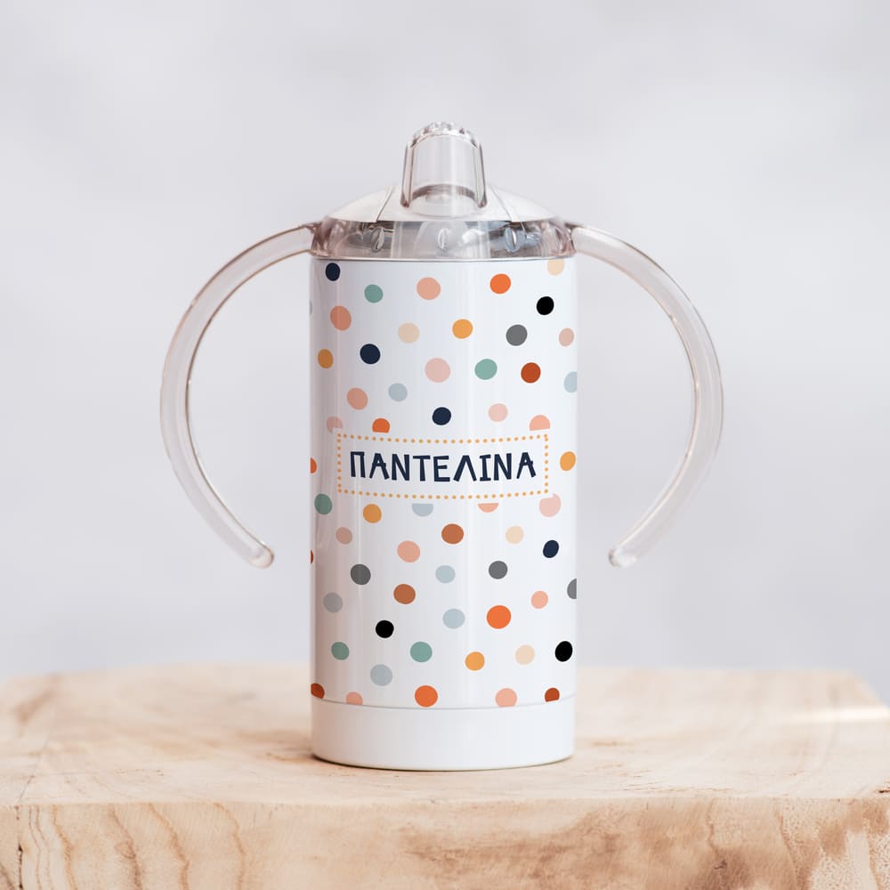 Dots - Straight Double Wall Stainless Steel Sippy Cup
