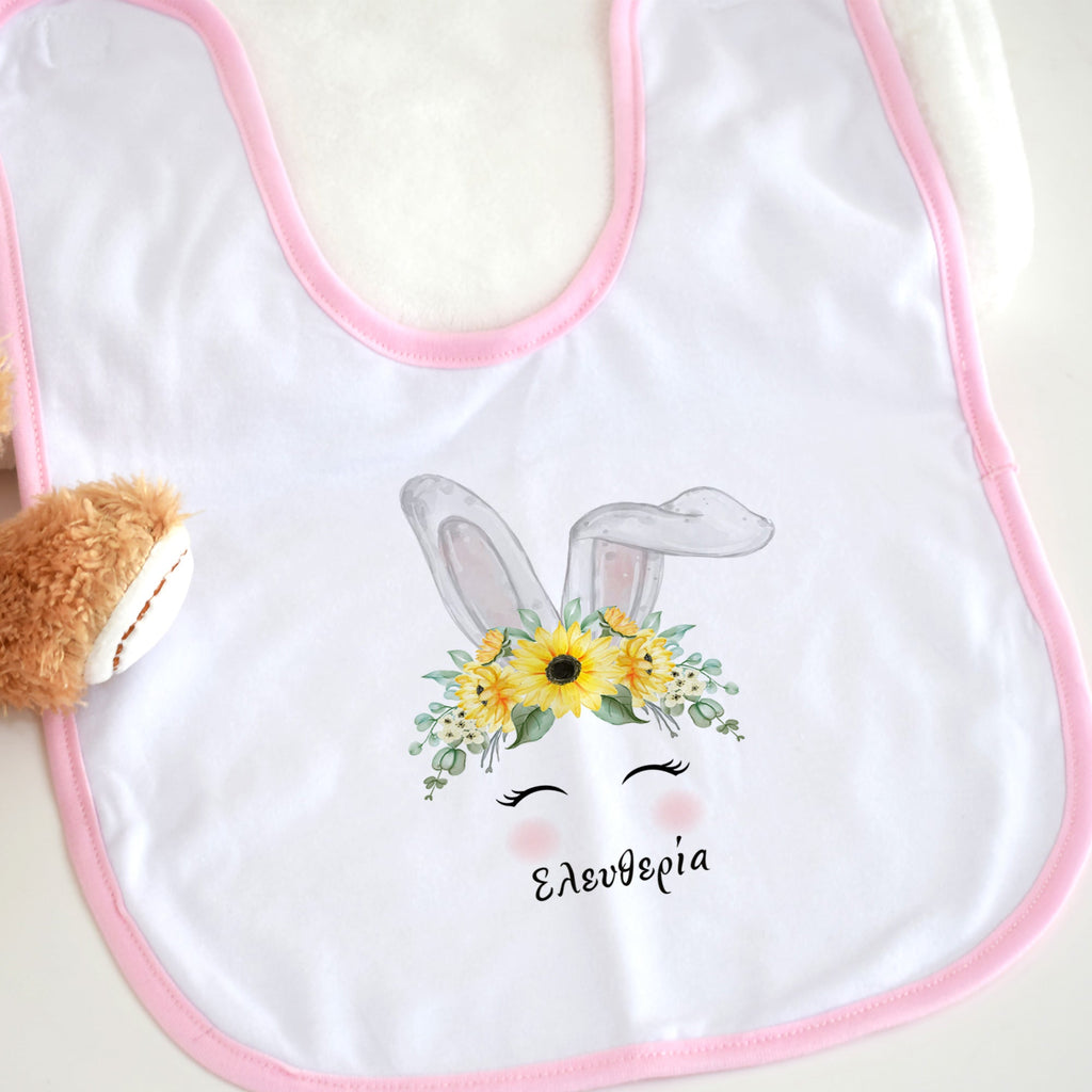 Flowers Bunny - Baby Bib - GOTShirts