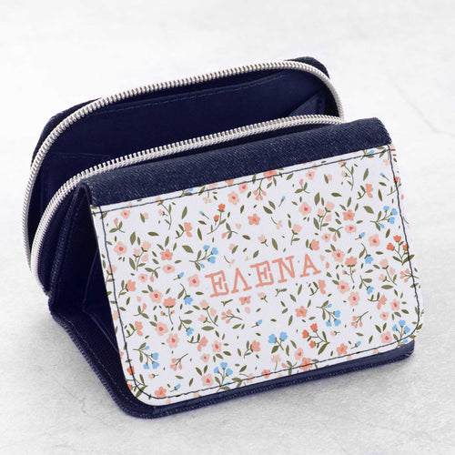 Floral Pattern - Kid's Jean Wallet - GOTShirts