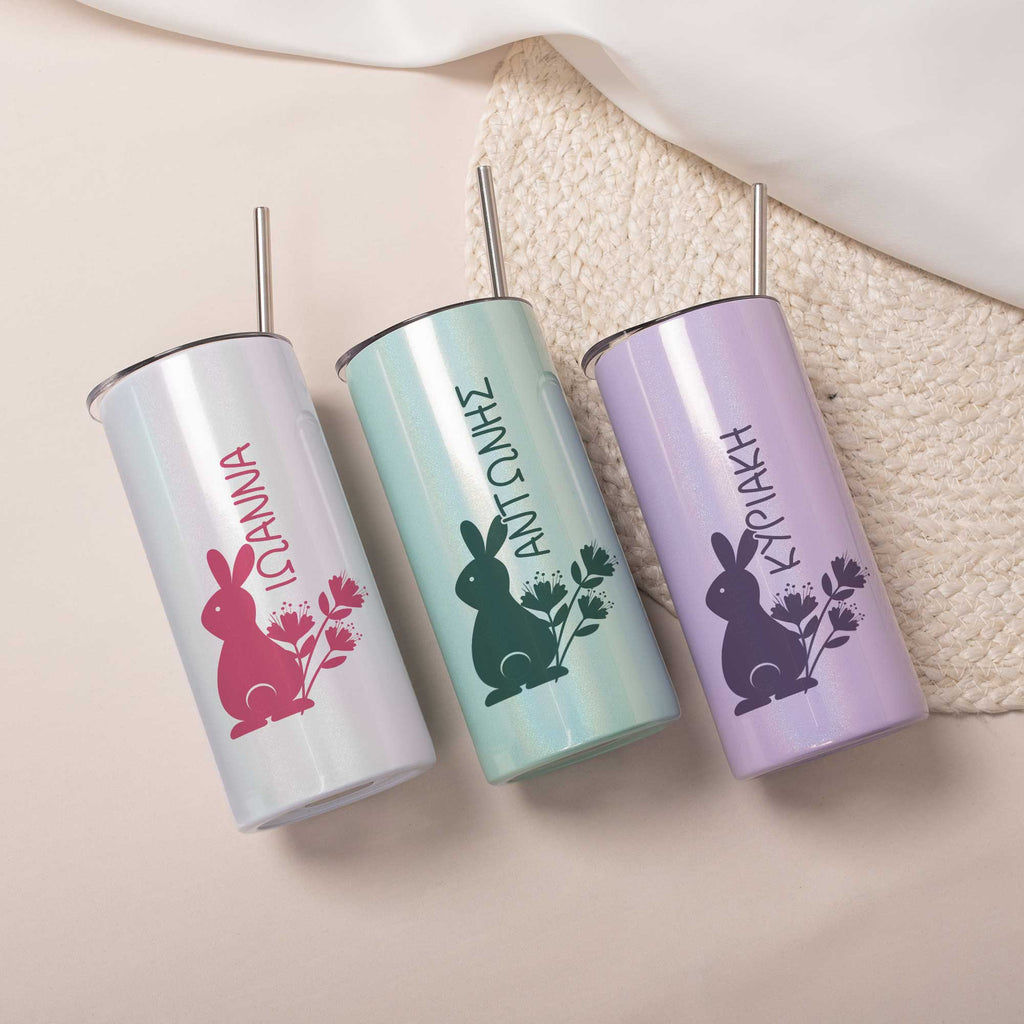 Easter Bunny - Sparkly Holographic Skinny Tumbler - GOTShirts