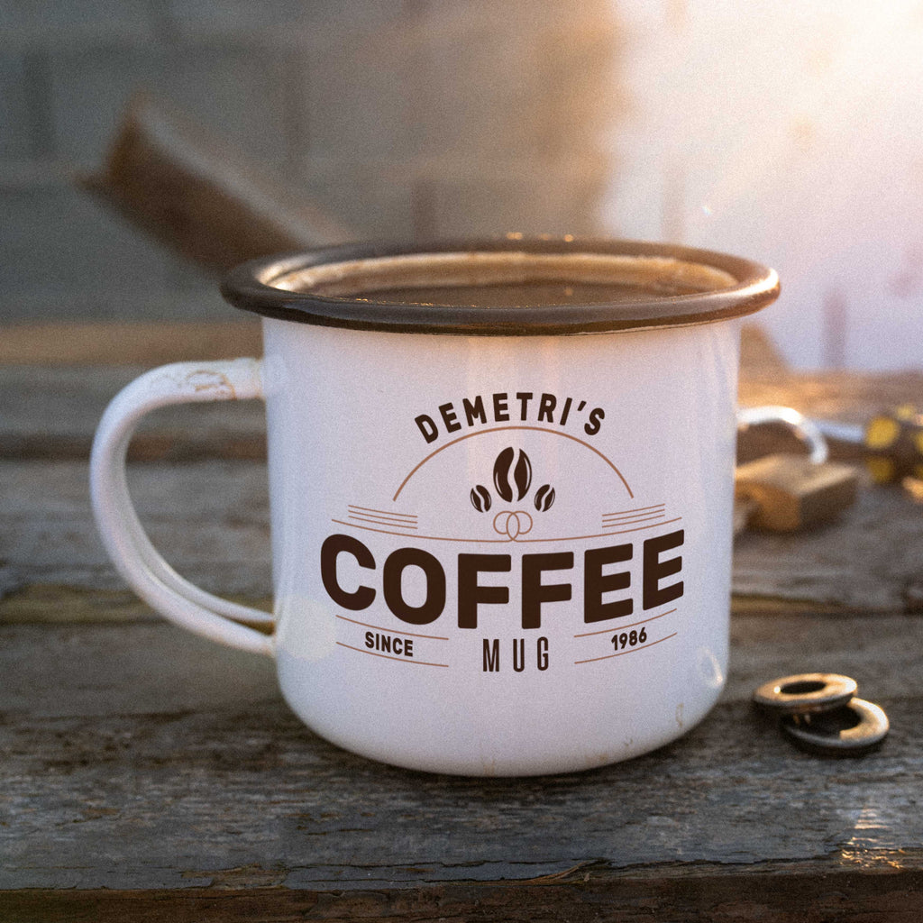 Vintage Style Coffe Mug - Stainless Steel Enamel Mug