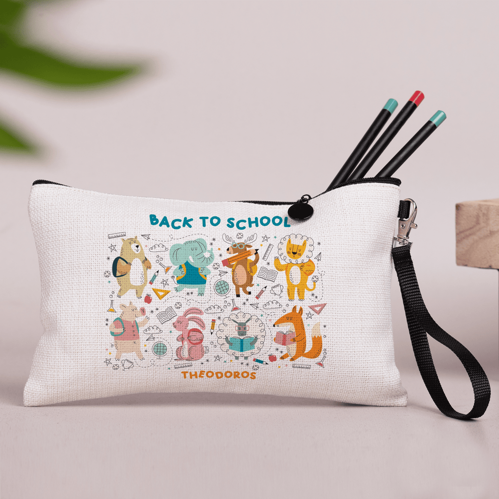 Back To School Animals - Linen Pencil Case - GOTShirts