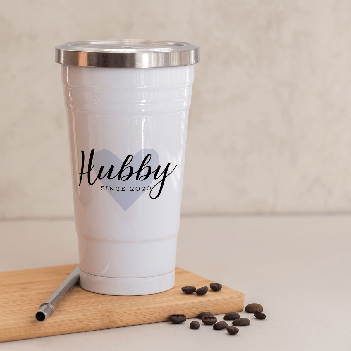 Hubby - Stainless Steel Tumbler With Straw - GOTShirts