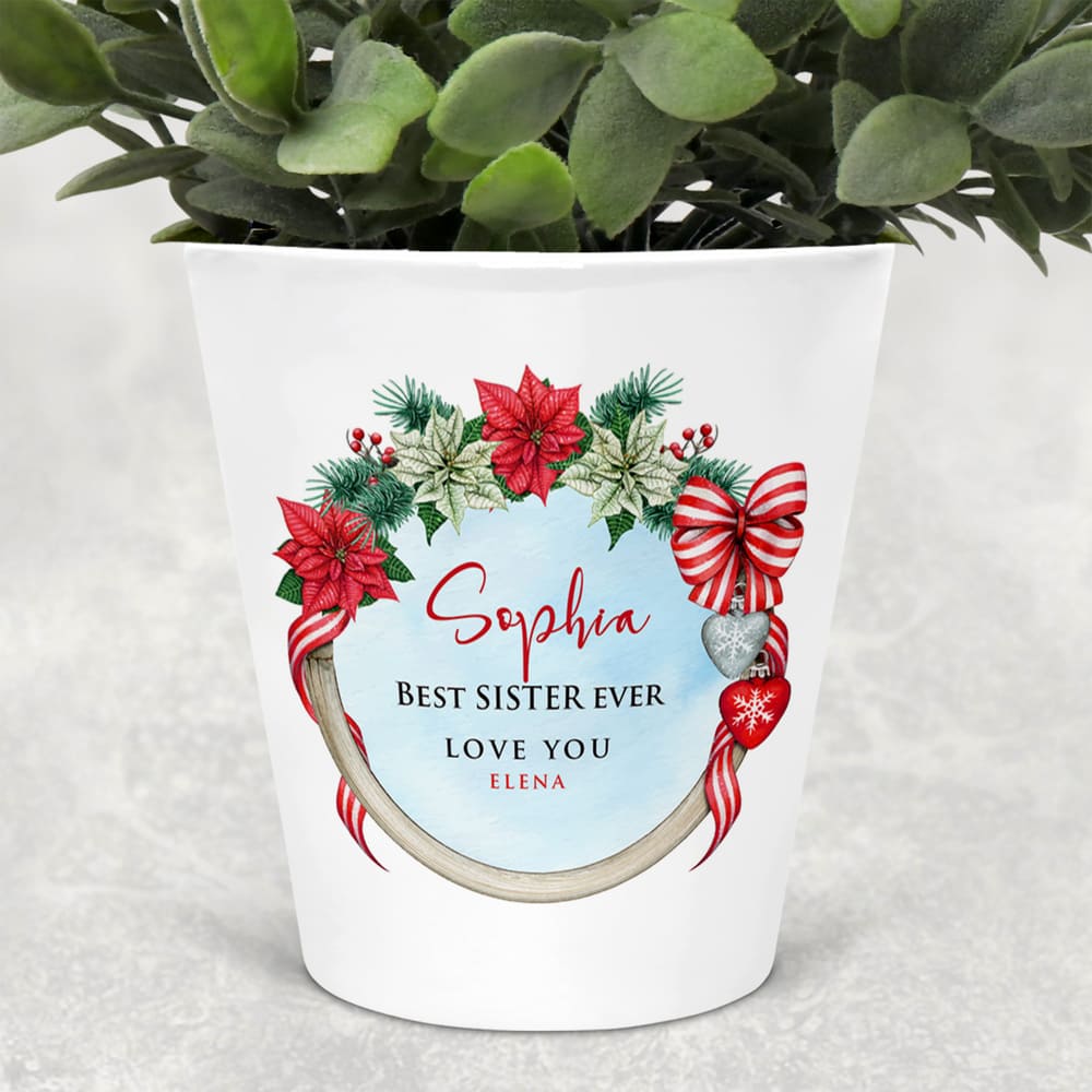 Best Sister - Christmas Flower Pot