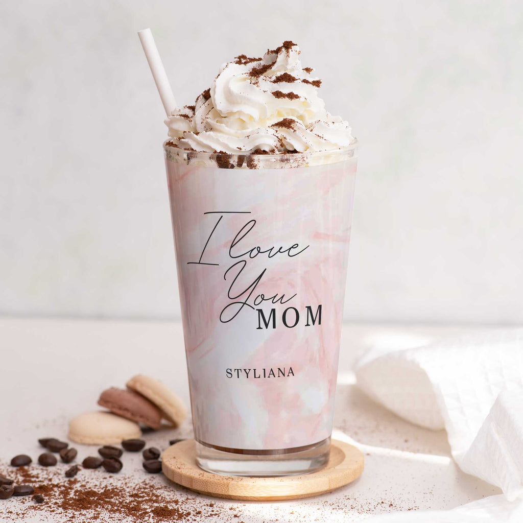 I Love You Mom - Glass Latte Mug