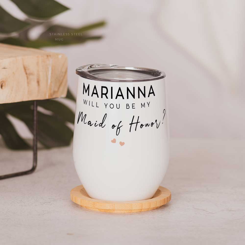 Maid Of Honor - Stainless Steel White Mug - GOTShirts