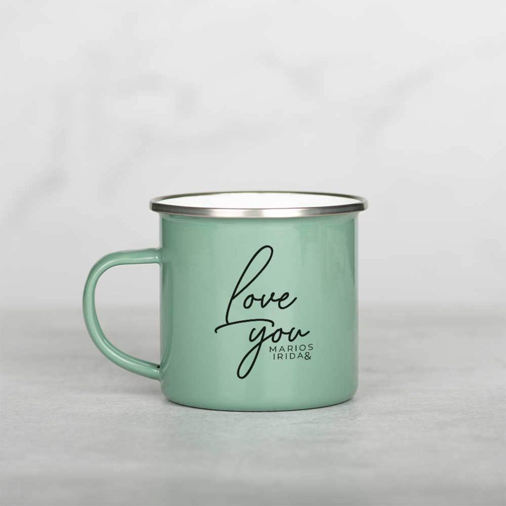 Love You - Colored Enamel Stainless Steel Mug - GOTShirts