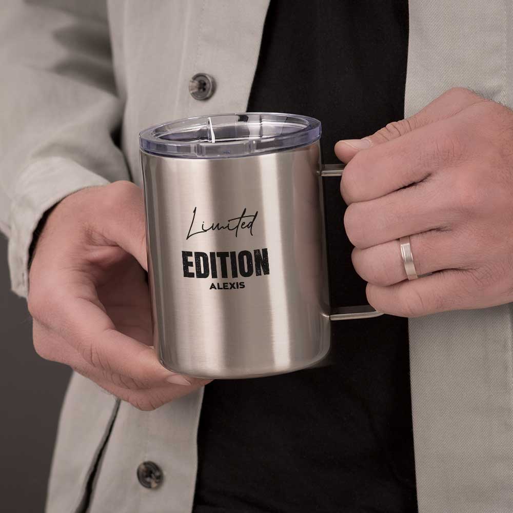 Silver Stainless Steel Mug With Handle