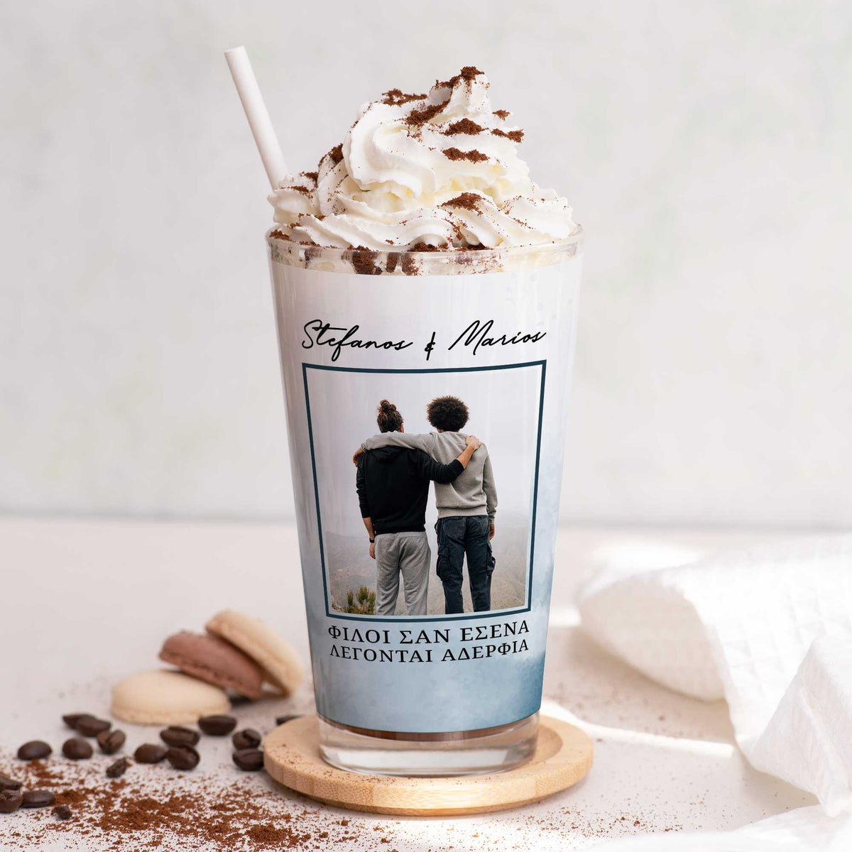 Friends Like You Photo - Glass Latte Mug - GOTShirts