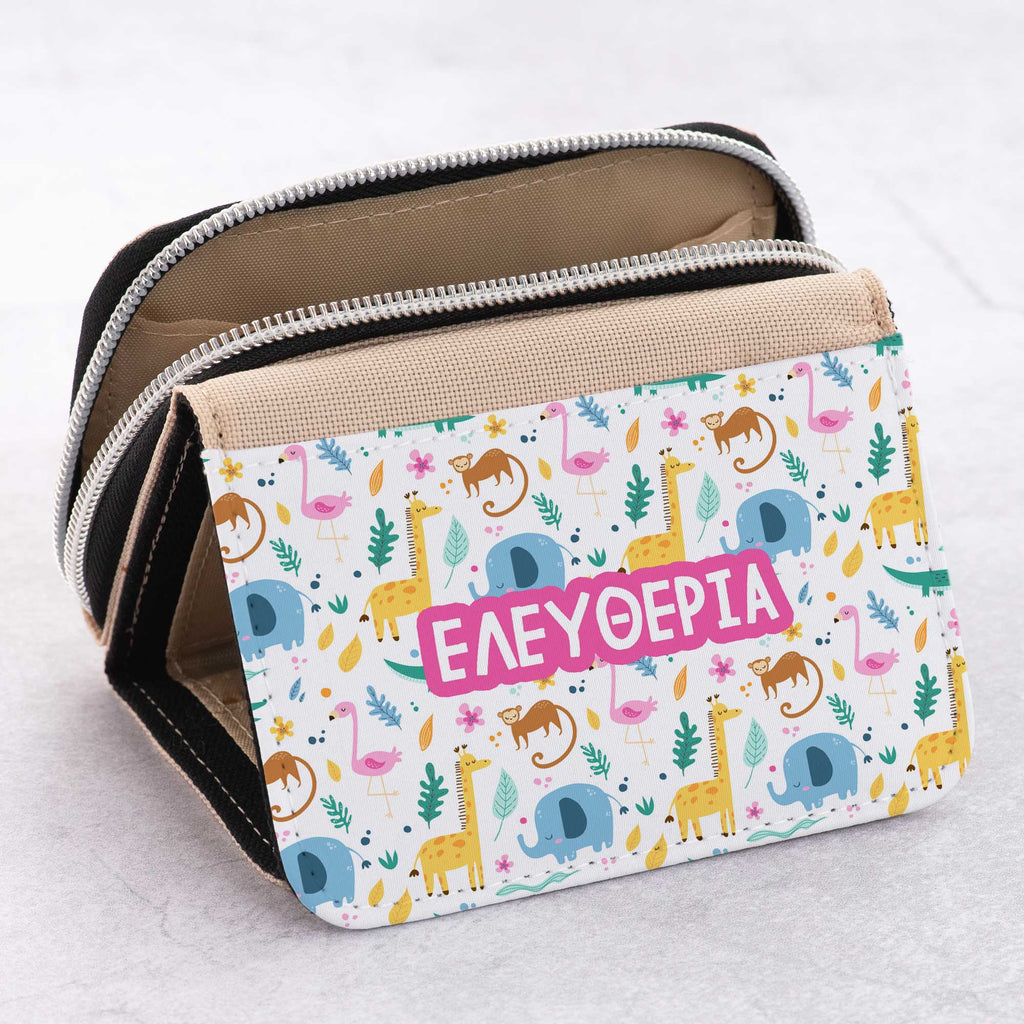 Girl Animals Pattern - Kid's Jean Wallet - GOTShirts