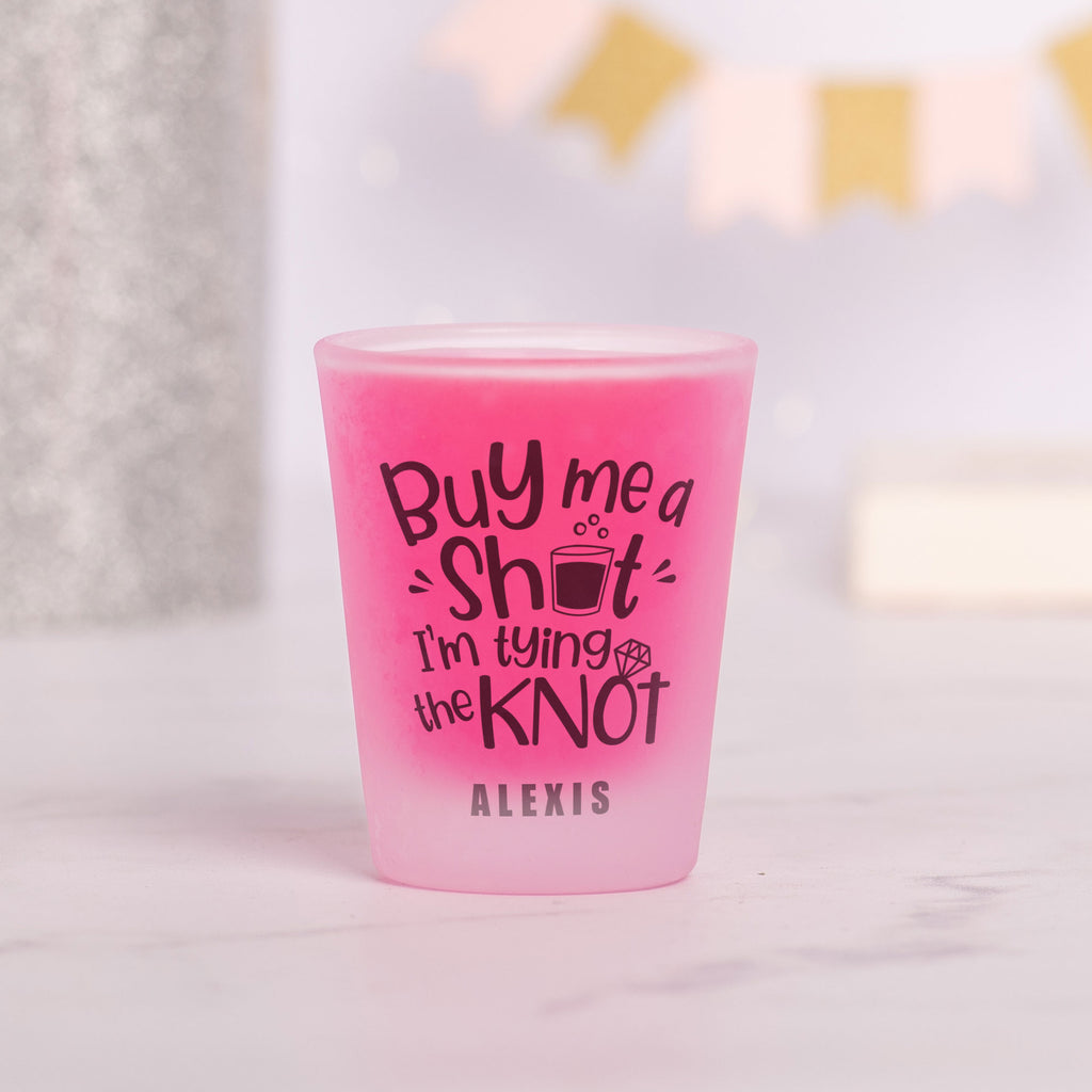Buy Me A Shot (For Groom) - Frosted Shot Glass