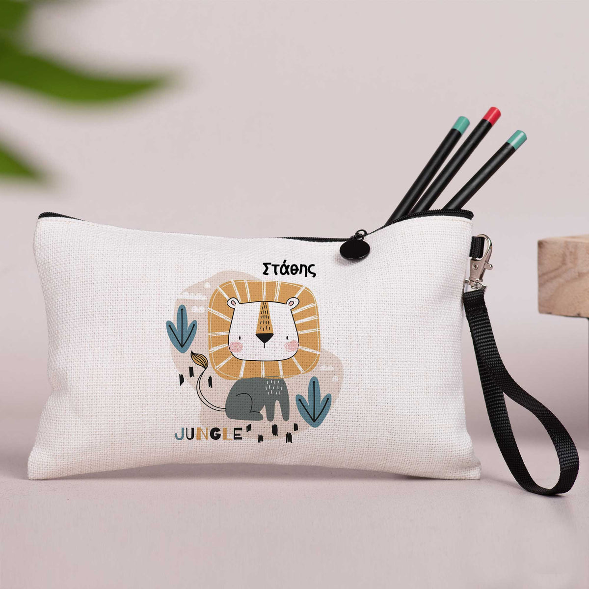Jungle Lion - Linen Pencil Case - GOTShirts