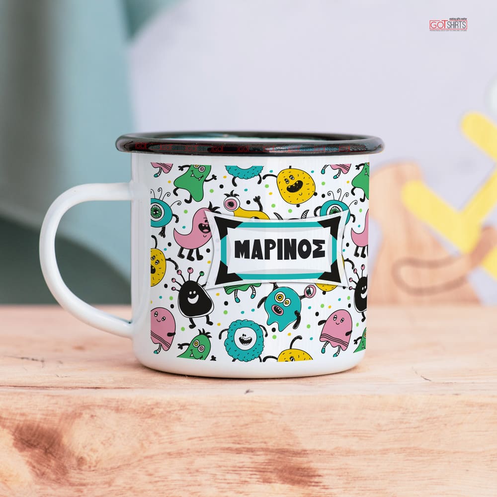 Monster Pattern - Stainless Steel Enamel Mug - GOTShirts