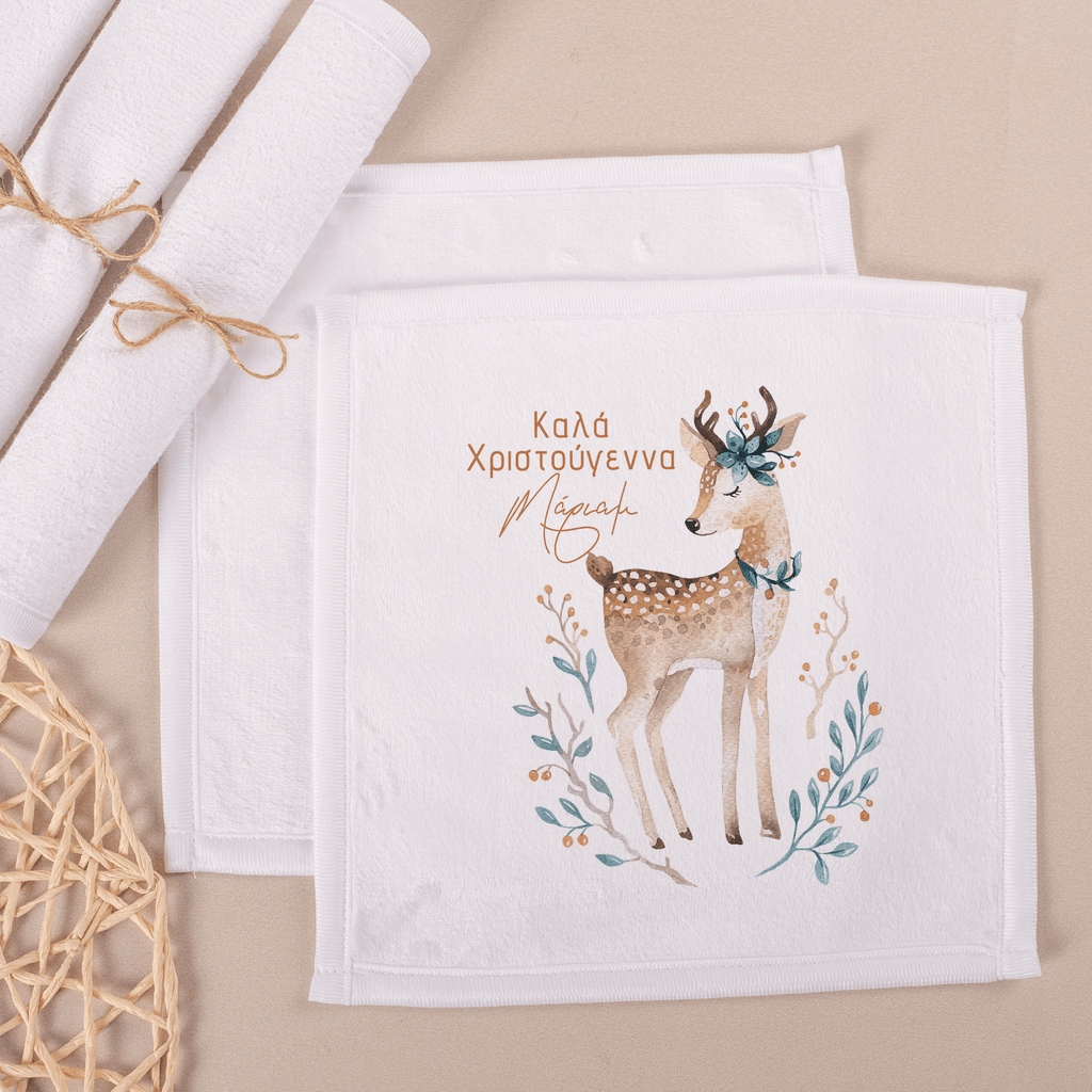 Christmas Deer - Personalized Hand Towel - GOTShirts