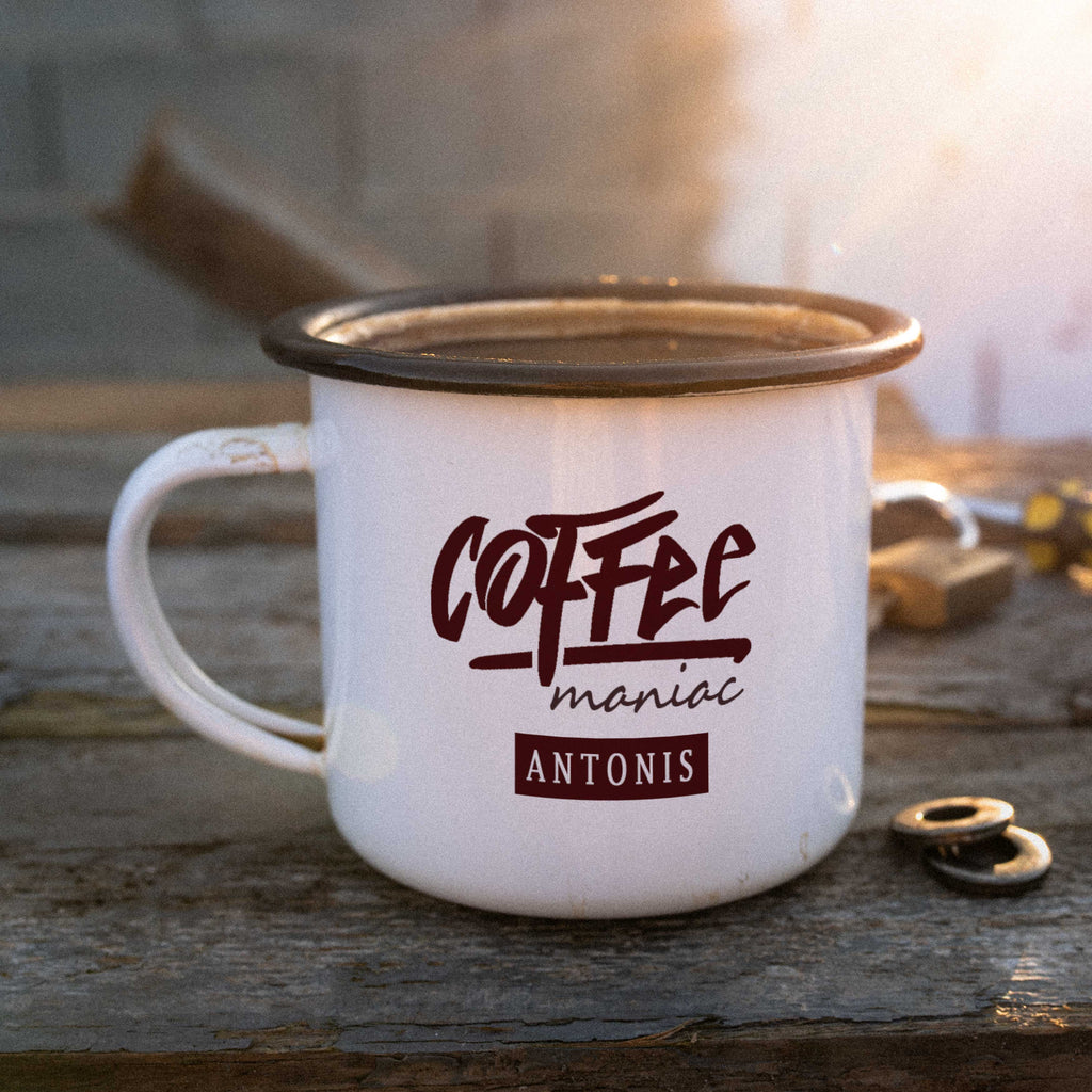Coffee Maniac - Stainless Steel Enamel Mug