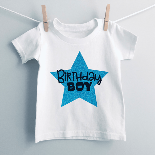 Birthday Boy Glitter Star T-Shirt - GOTShirts