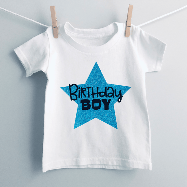 Birthday Boy Glitter Star T-Shirt - GOTShirts