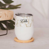 Brown Marble - Stainless Steel White Mug - GOTShirts