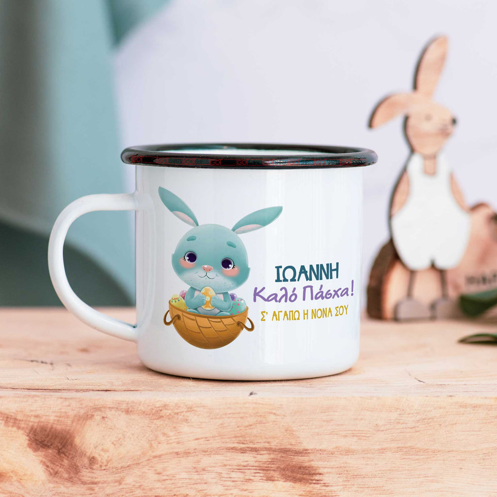 Cute Blue Bunny - Enamel Mug