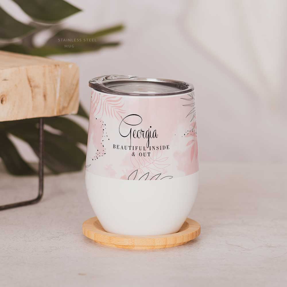 Beautiful inside & out - Stainless Steel White Mug - GOTShirts