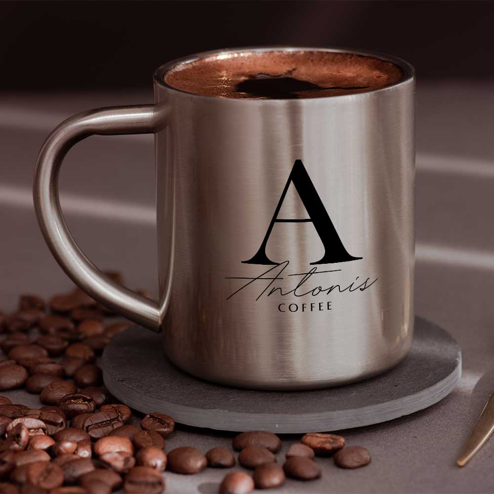 Capital Letter & Name - Stainless Steel Coffee Mug