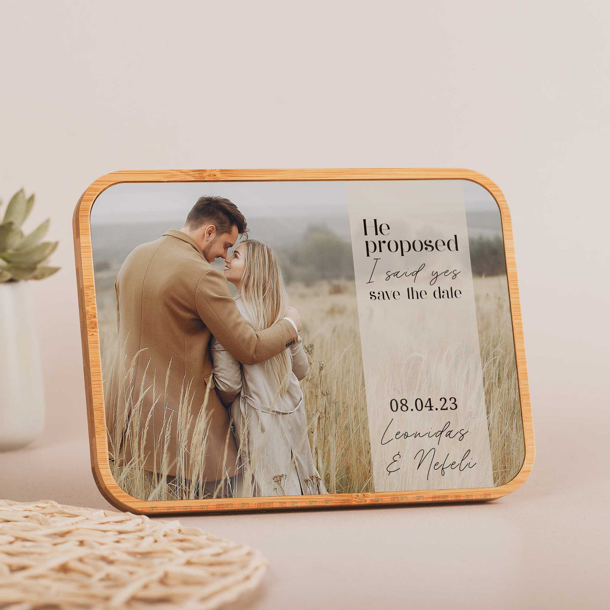 Save The Date - Bamboo Frame - GOTShirts