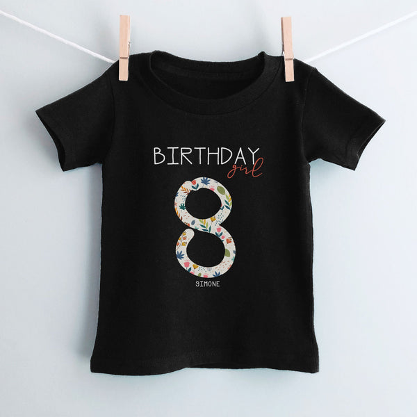 Floral Number Birthday Girl T-Shirt - GOTShirts
