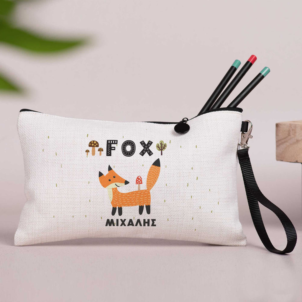 Fox - Linen Pencil Case