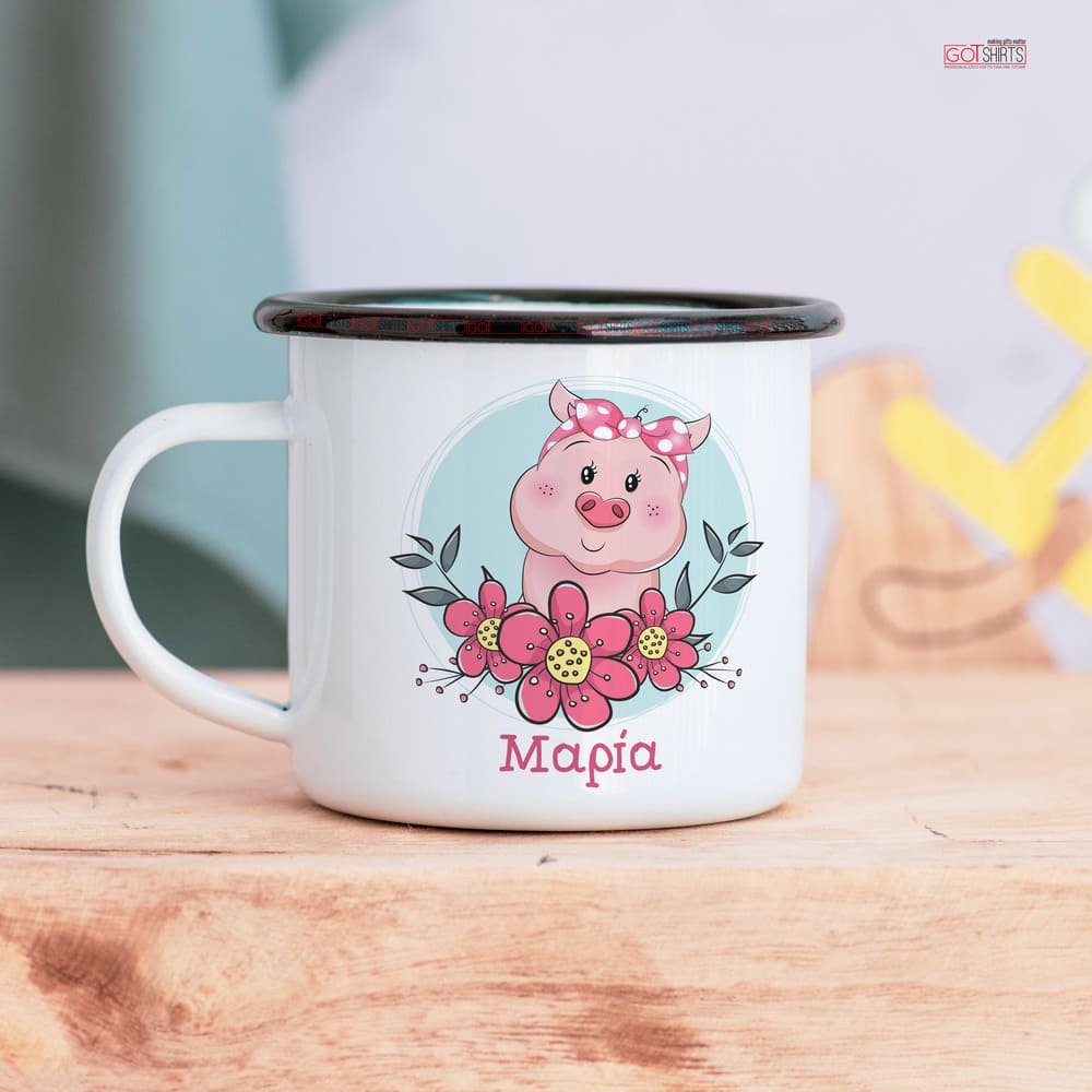 Piggy - Stainless Steel Enamel Mug