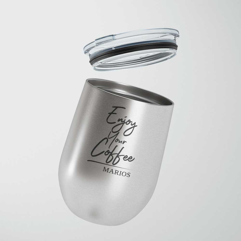 Enjoy Your Coffee - Stainless Steel Silver Mug - GOTShirts