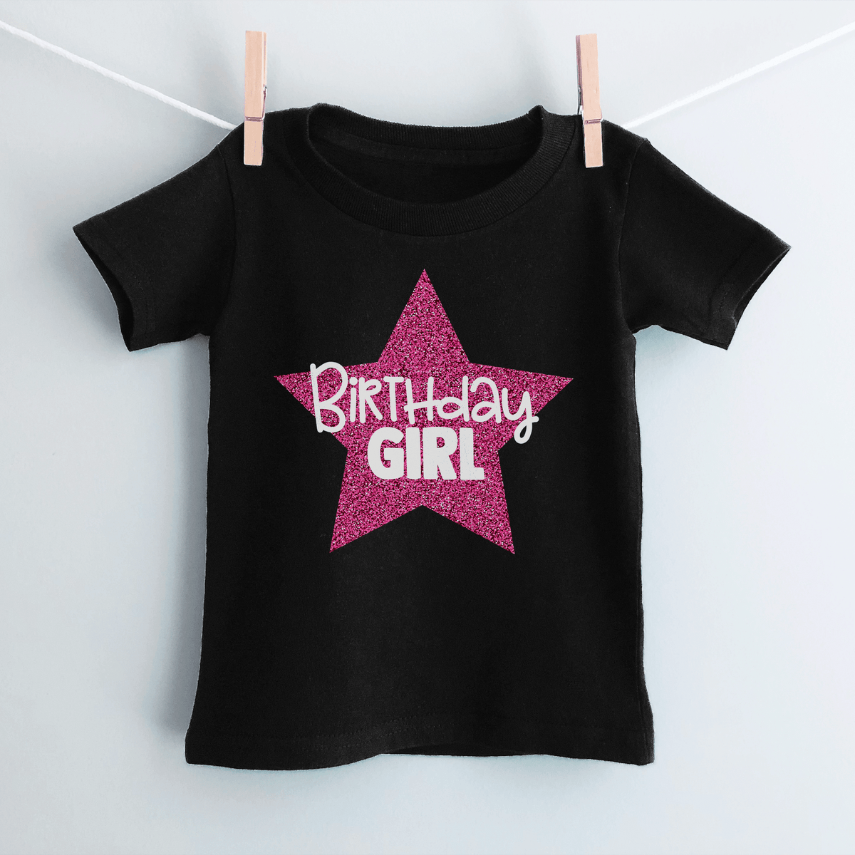 Birthday Girl Glitter Star T-Shirt - GOTShirts