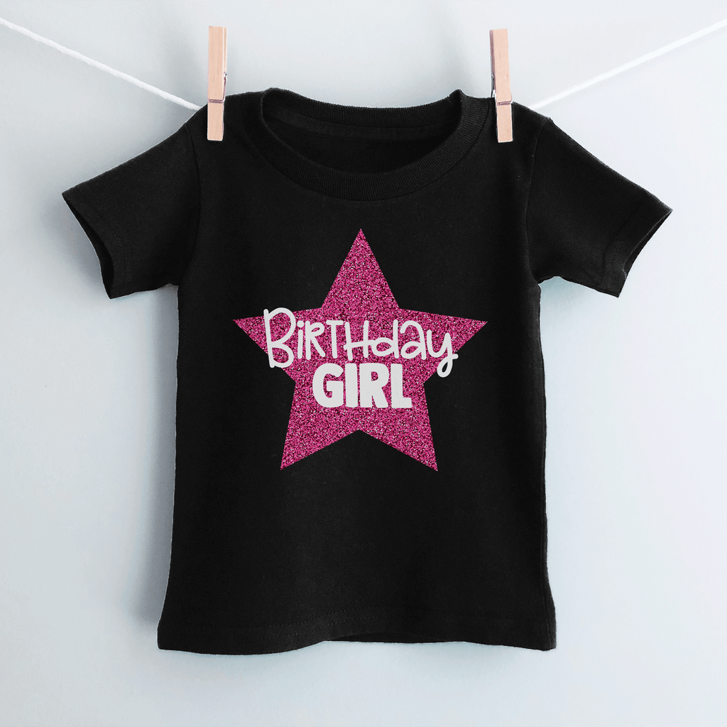 Birthday Girl Glitter Star T-Shirt - GOTShirts