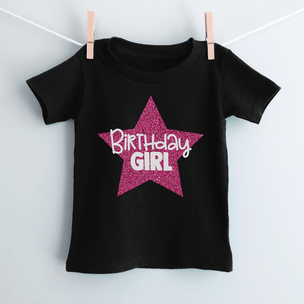 Birthday Girl Glitter Star T-Shirt - GOTShirts
