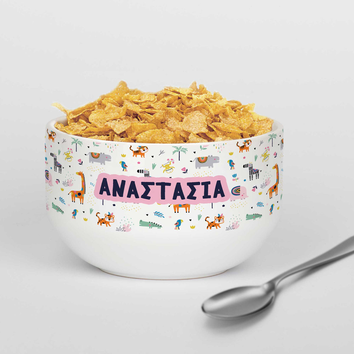 Personalized Ceramic Bowl - Cute Animals Pattern - GOTShirts