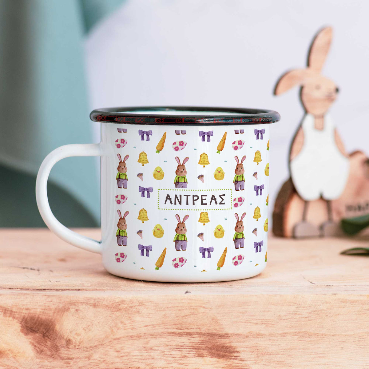 Easter Bunny Pattern - Enamel Mug - GOTShirts