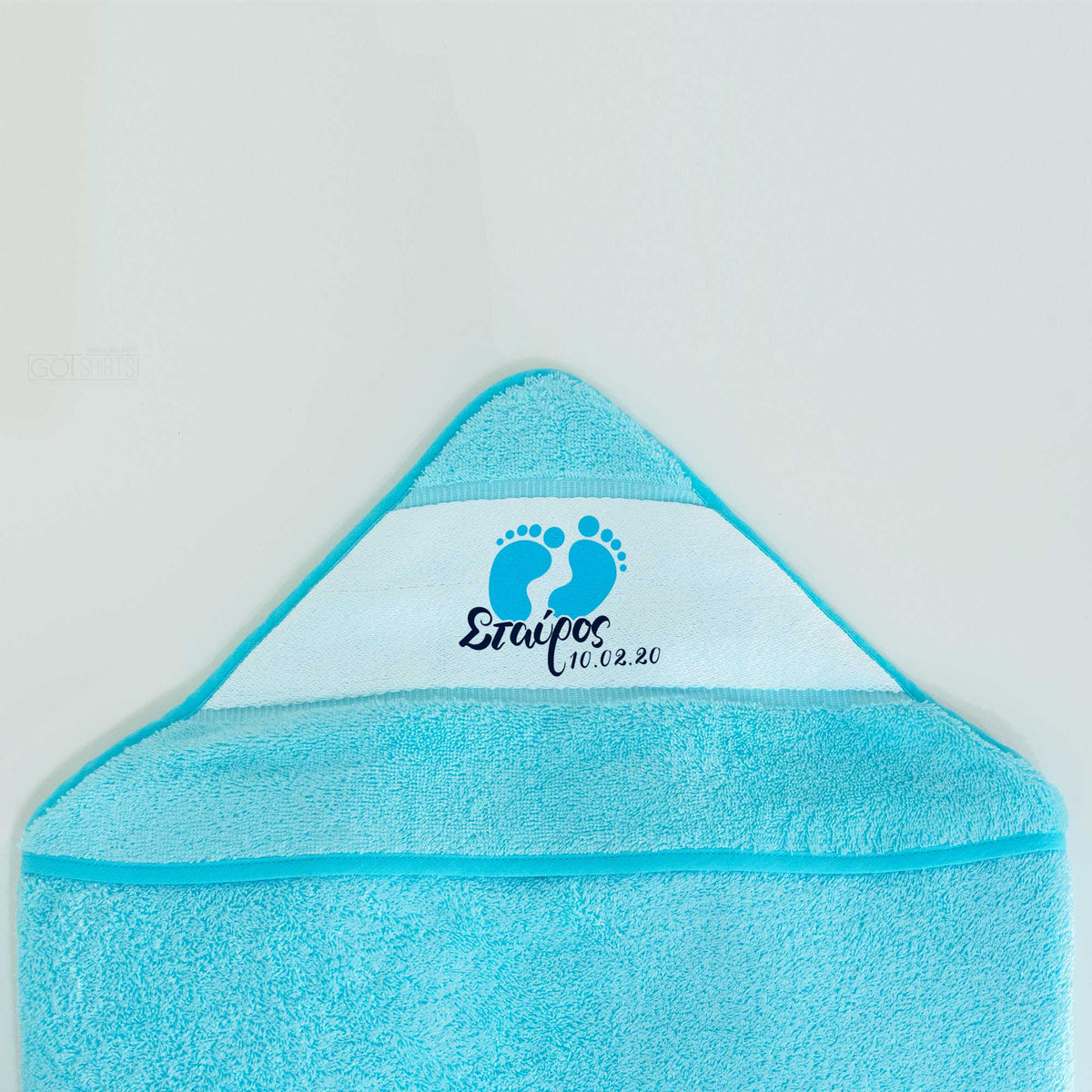 Blue Footprints - Baby Towel - GOTShirts