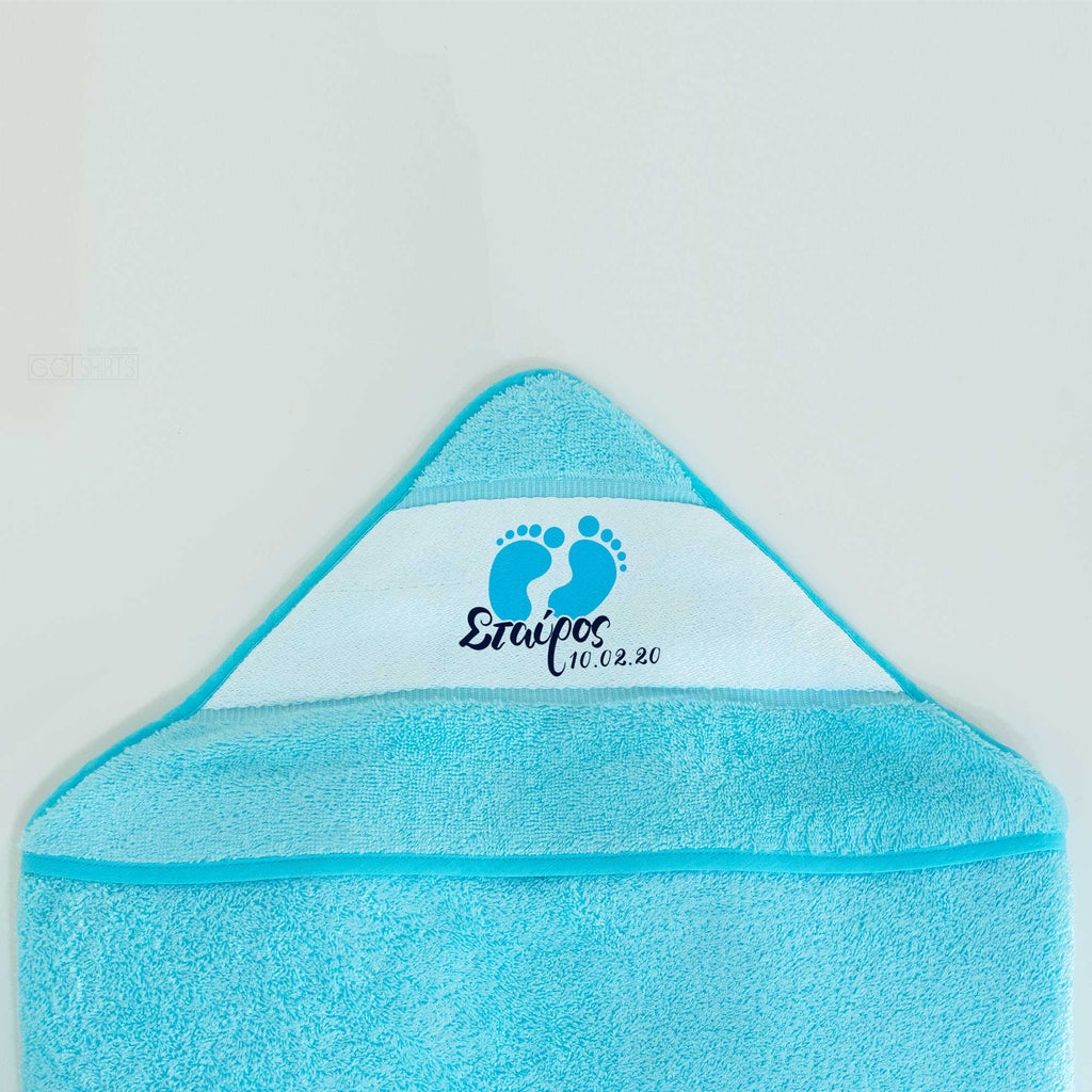 Blue Footprints - Baby Towel