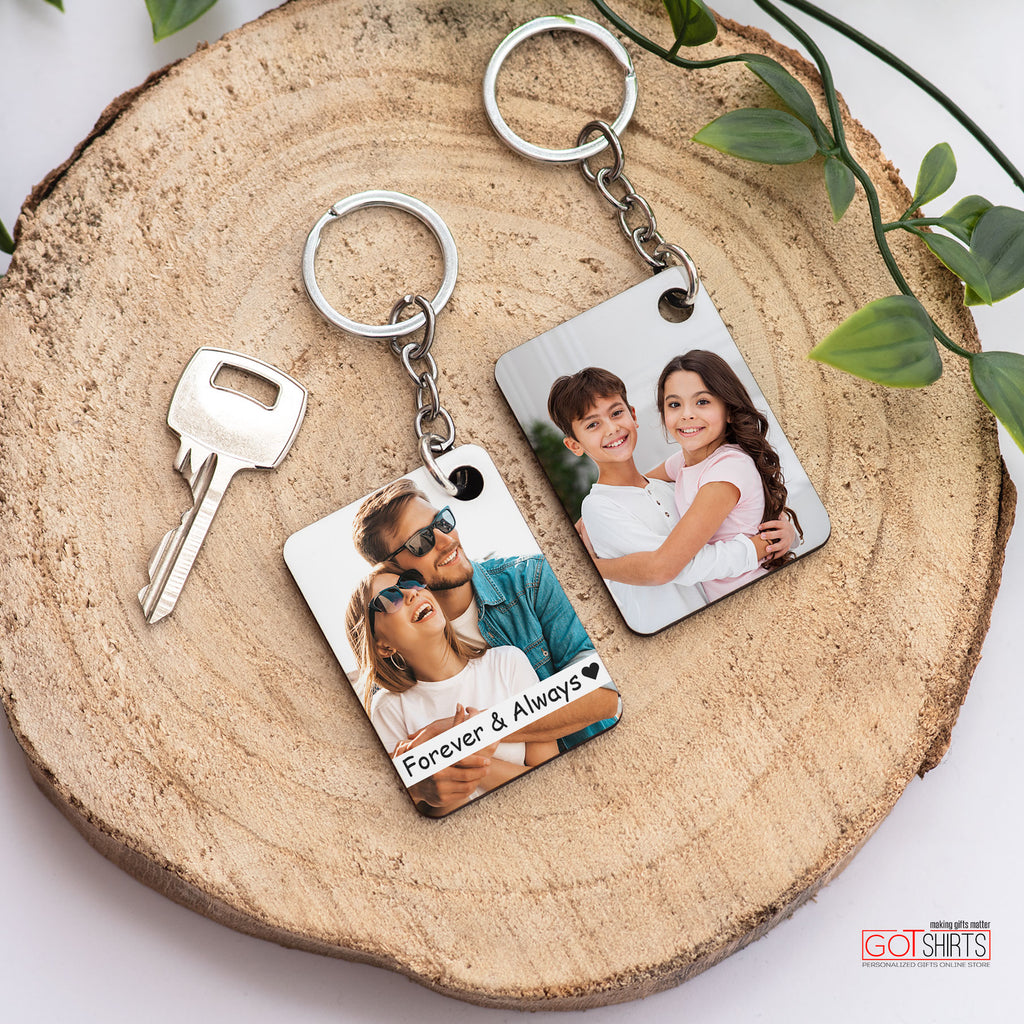 Rectangle Wooden Keyring (1 side print)-GOTShirts - Personalized Gifts